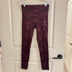SPANX Burgundy Camo Leggings